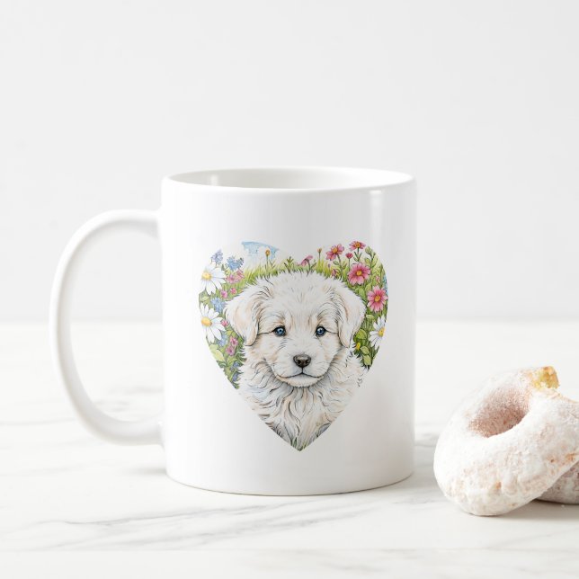 Chien Chien Chien Chien Coeur Mug (Avec donut)