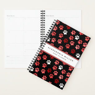Chien Chien Empreinte de patte noir rose blanc N