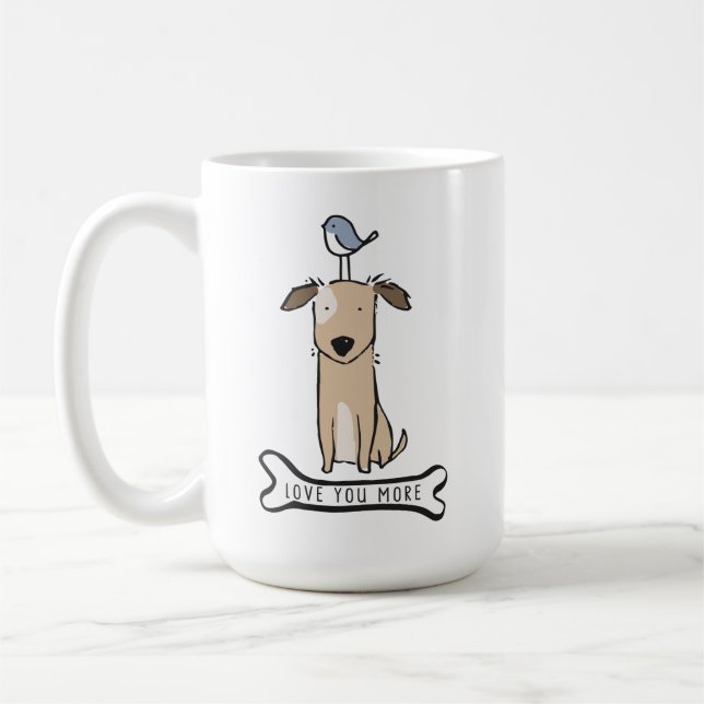Chien chiot t'aime plus tasse (Gauche)