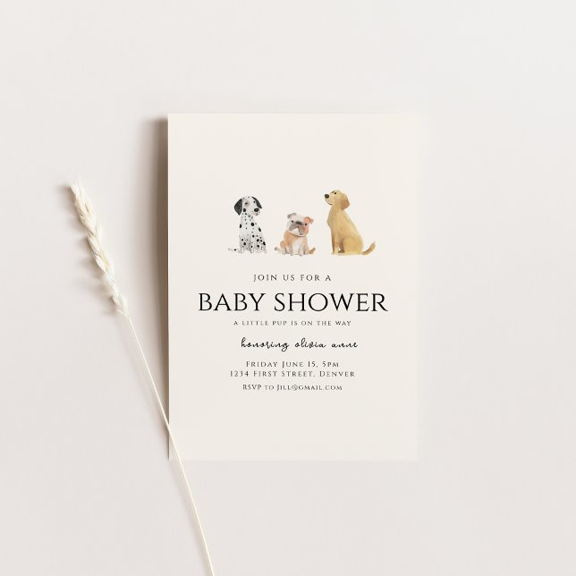Chien Chiot Thème Baby shower Invitation (Créateur téléchargé)