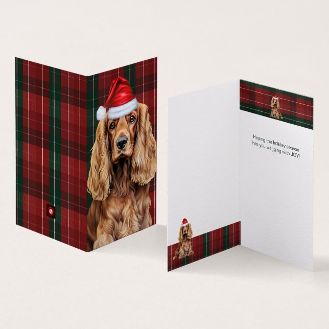 Chien Cocker Spaniel à carreaux Noël Vacances (Inside and Outside)