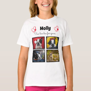 Chien collage customisé 4 photos t-shirt pour fill