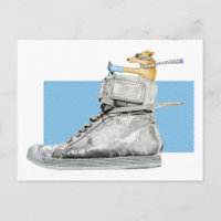 Chien conduisant une chaussure 2 carte postale