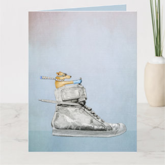 Chien Conduite Chaussure Grande carte de voeux