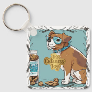 Chien Cool avec Lunettes & Pot à Cookies Porte-Clé