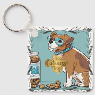 Chien Cool avec Lunettes & Pot à Cookies Porte-Clé