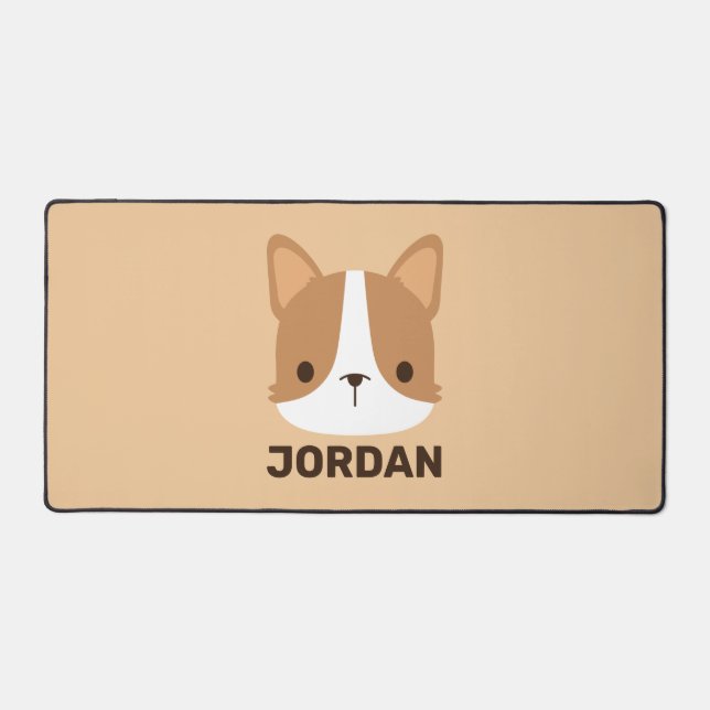 Chien Corgi mignon avec nom personnalisé (Recto)