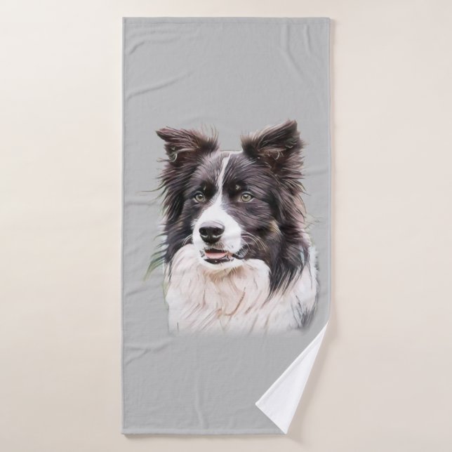 Chien couleur de bordure (Serviette de bain)