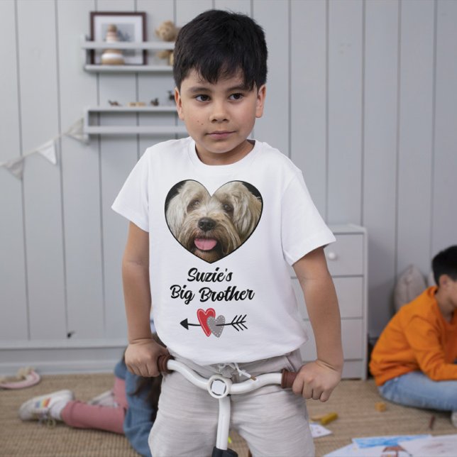 Chien customisé grand frère photo & texte T-Shirt (Créateur téléchargé)