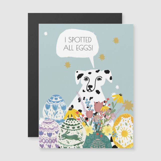 Chien dalmate amusant Oeufs Abstraits de Pâques he (Devant / Derrière)