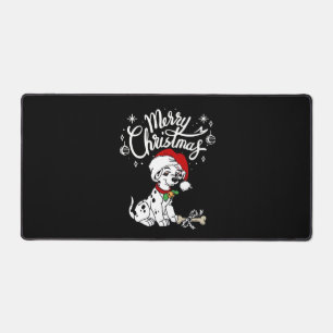 Chien dalmatien chiot avec un chapeau de Noël Sant