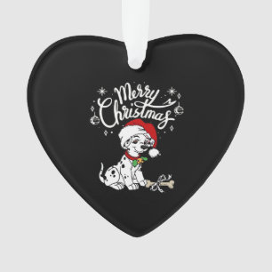 Chien dalmatien chiot dans un chapeau de Noël Sant