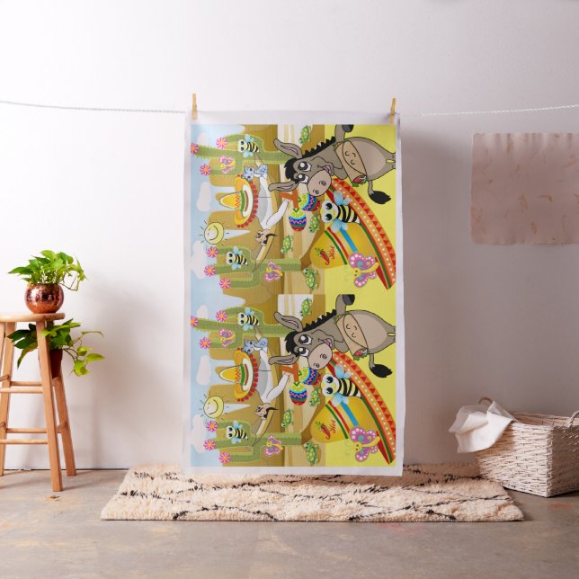 Chien d'âne mexicain Sombrero Tissu jaune (In Situ)