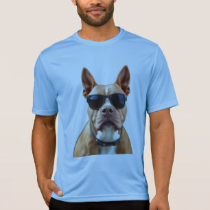Chien dans Sunglass T-shirt compétiteur Sport-Tek