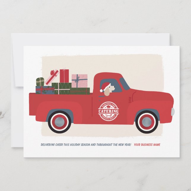 Chien dans un camion Illustré carte de vacances d' (Devant)