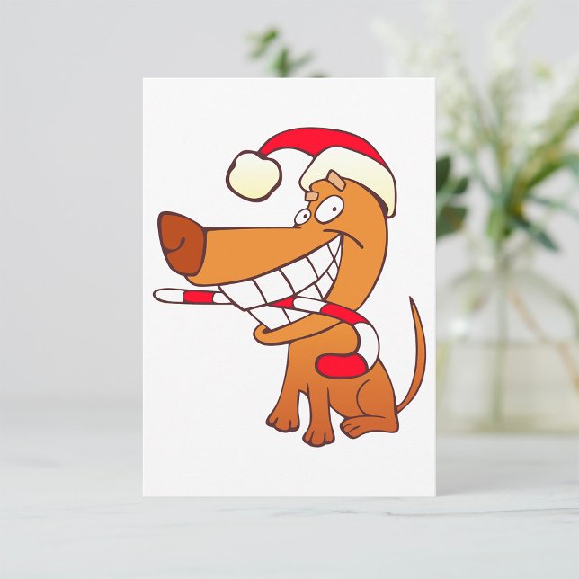 Chien Dans Un Chapeau De Père Noël Invitations (Créateur téléchargé)