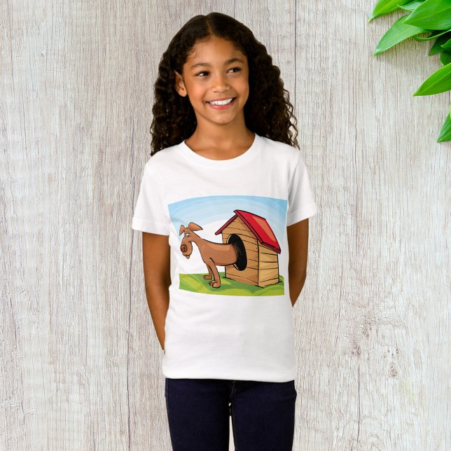 Chien Dans Une Maison De Chien Filles T-Shirt (Créateur téléchargé)
