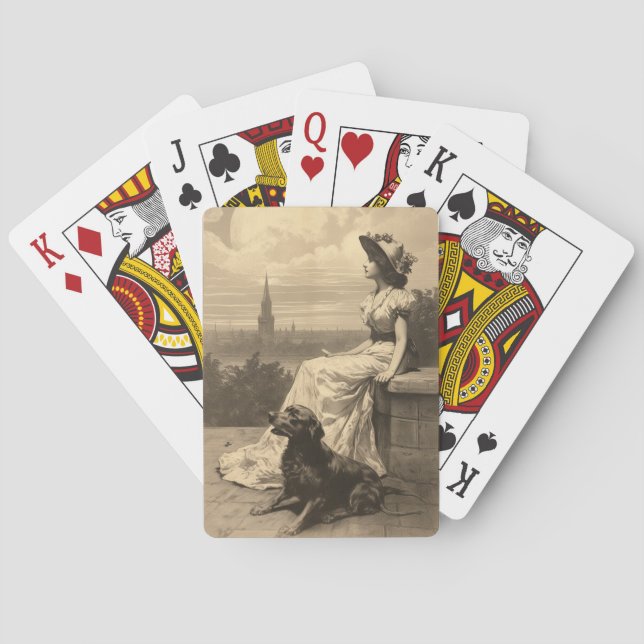 "Chien Days of Summer" Cartes de jeu personnalisée (dos)
