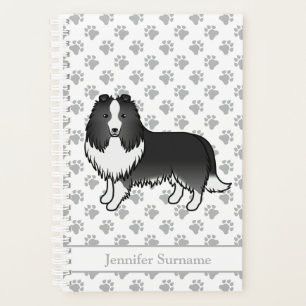 Chien de bande dessinée Shetland aux couleurs bi-n