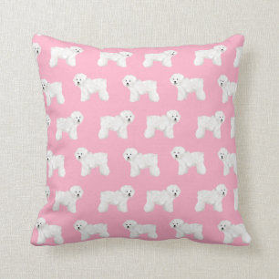 Chien de Bichon Frise Coussin - chien rose