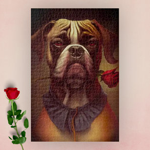 Chien de boîte avec Rose Jigsaw Puzzle   1 014 Pcs