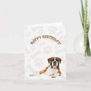 Chien de boxe Bonne carte d'anniversaire