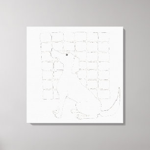 Chien de Cador avec toile de dessin originale Carr