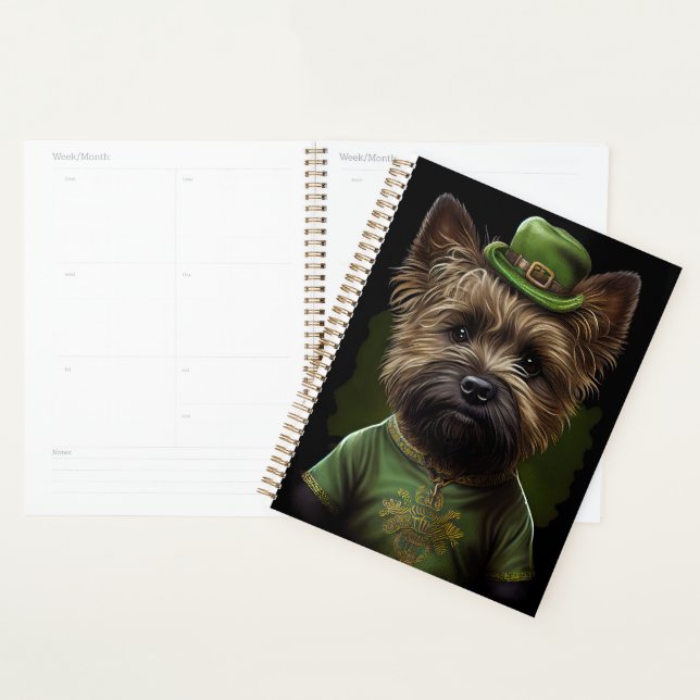 Chien de Cairn Terrier en Robe de la Saint Patrick (Devant avec enveloppe)