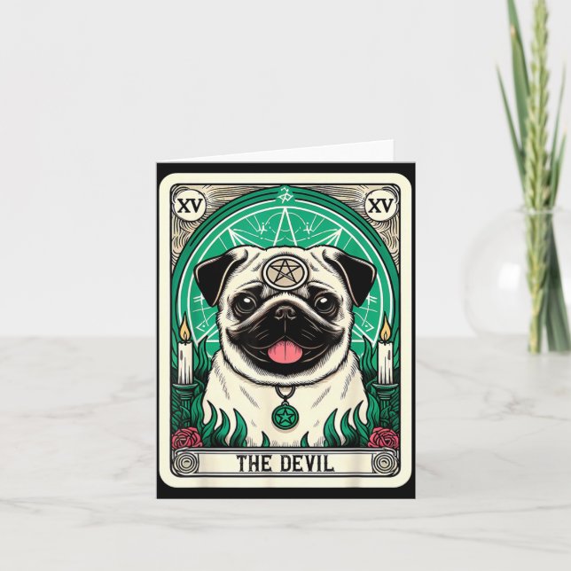 Chien de carte de tarot Le Diable Satanique Goth H (Devant)