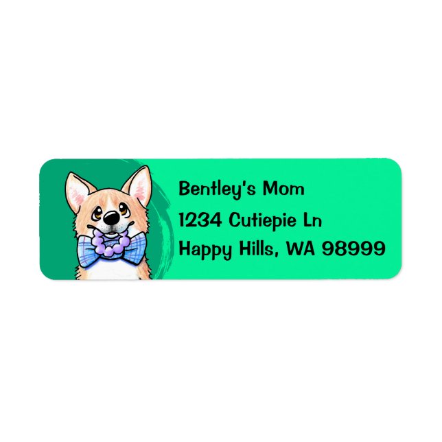 Chien de Corgi Étiquettes de adresse (Devant)