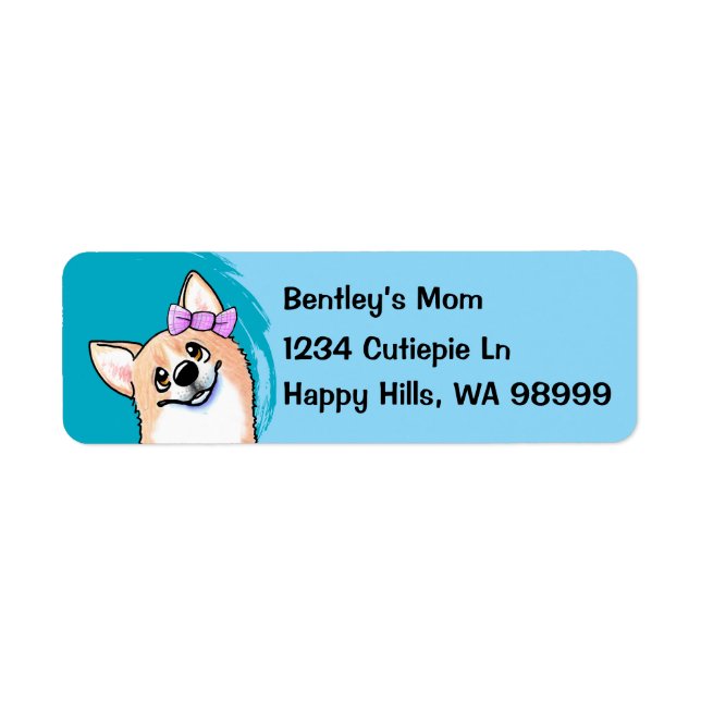 Chien de Corgi Étiquettes de adresse (Devant)