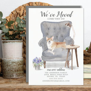 Chien de Corgi   Faire-part de déplacement