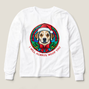 Chien de dessin animé avec chapeau de Père Noël fe