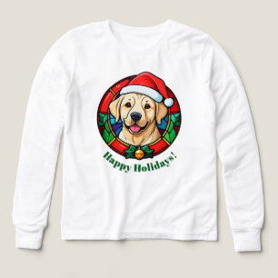 Chien de dessin animé avec chapeau de Père Noël fe