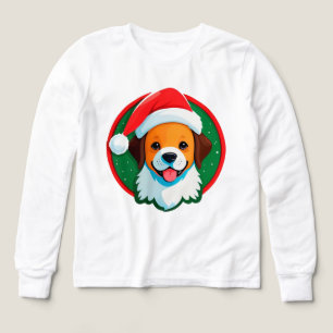 Chien de dessin animé de Noël festif