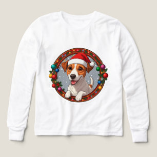 Chien de dessin animé de Noël festif