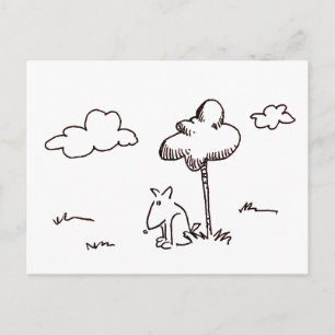Chien de dessin animé drôle sous carte postale de 