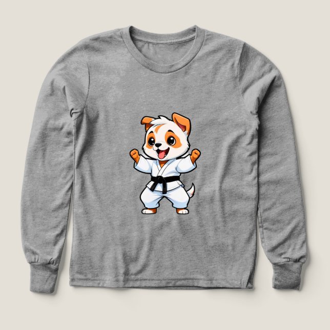 Chien de dessin animé joyeux en gi de karaté (Motif recto)