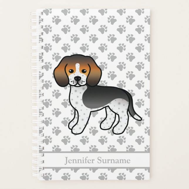 Chien de dessin animé mignon Beagle à tiques bleue (Devant)