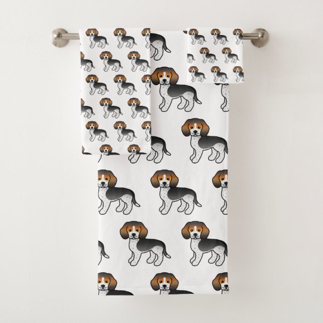 Chien de dessin animé mignon motif Beagle à tiquet (En situation)