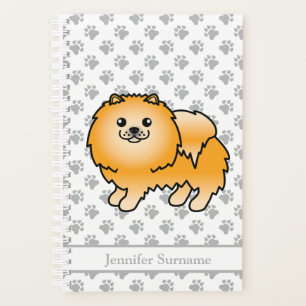 Chien de dessin animé mignon Pomeranian orange & T