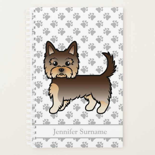 Chien de dessin animé Yorkshire Terrier au chocola (Devant)