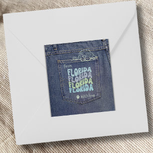 Chien de Floride en Sticker Carré classique Jean P