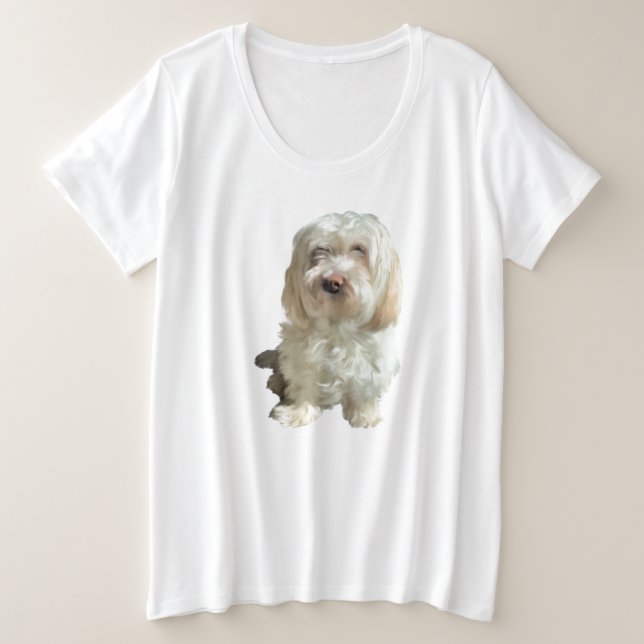 Chien de Havanais, Tee - shirt de taille plus fémi (Design devant)