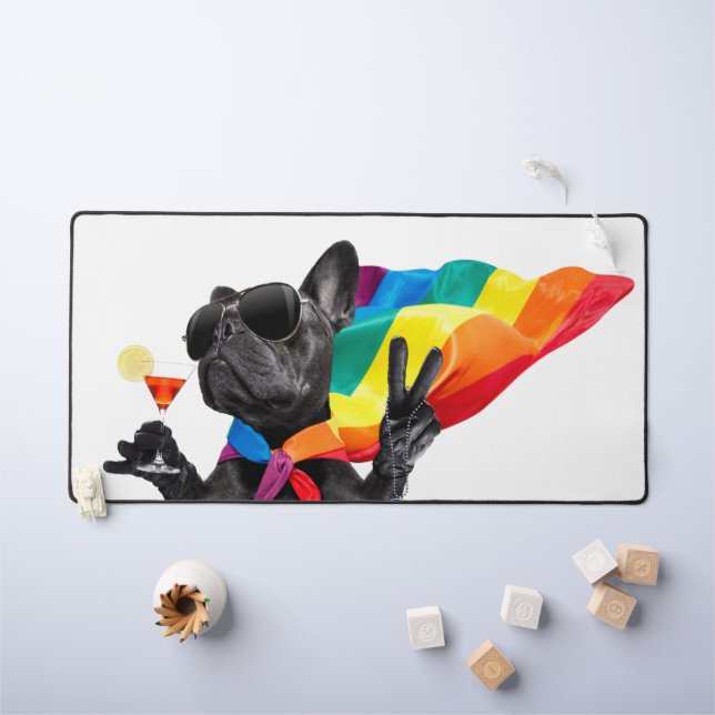 Chien de la fête de la fierté LGBTQ à Rainbow Cape (Tableau pour enfants)