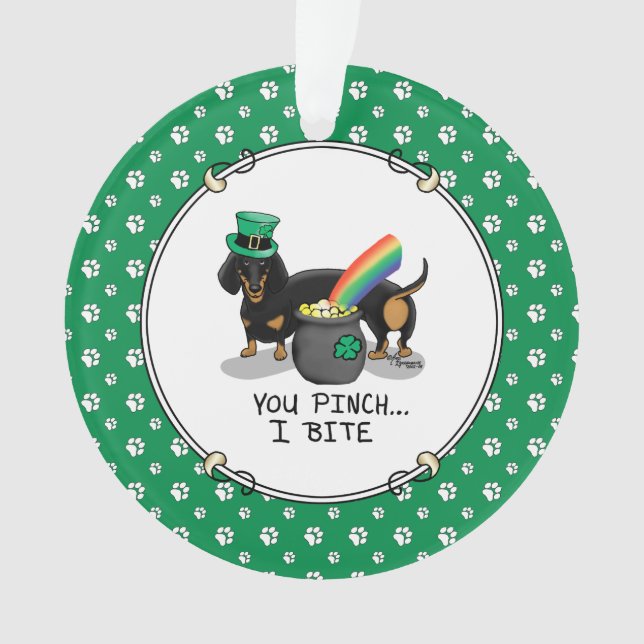 Chien de la Saint Patrick Dachshund (noir et bronz (devant)