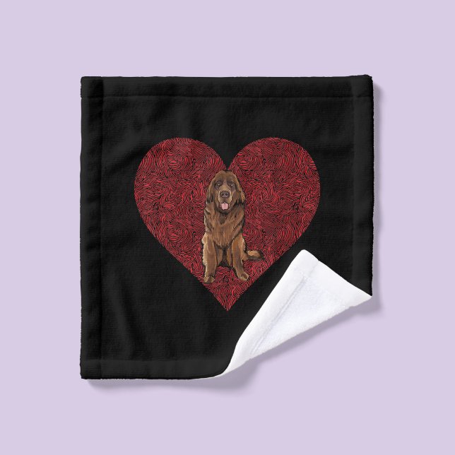 Chien de la Saint Valentin | Newfie Lover présent (Gant de toilette)