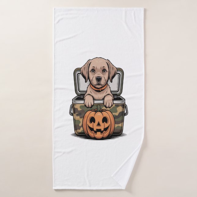 Chien de laboratoire brun Halloween épouvantable (Serviette de bain)
