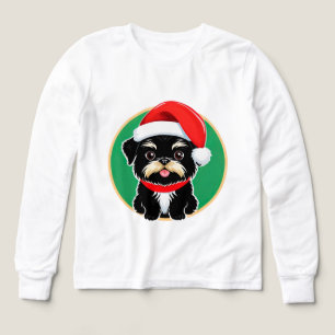 Chien de Noël adorable avec un chapeau de Père Noë