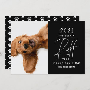 Chien de Noël drôle ruff année dans la carte d'exa